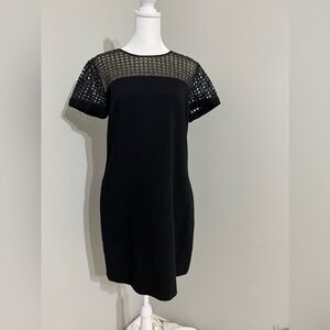 Banana Republic Black & Gold Lace Top Tee Dress Women’s Size 8